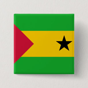 Sao Tome and Principe Flag 15 Cm Square Badge