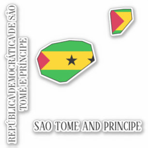 Sao Tome and Principe Flag Charming Patriotic Map