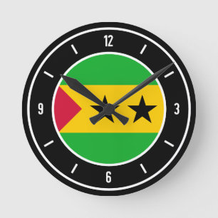 Sao Tome and Principe Flag Elegant Round Clock