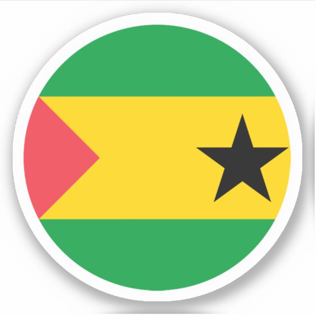 São Tomé and Príncipe Flag Round Sticker (Front)
