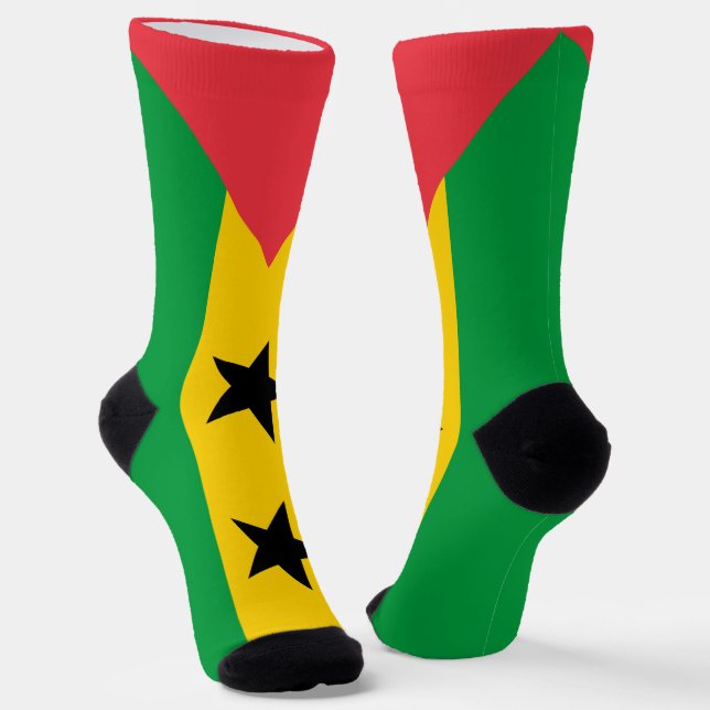 Sao Tome and Principe Flag Socks (Angled)