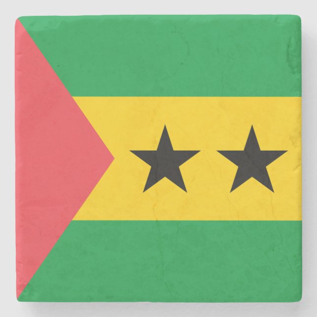 Sao Tome and Principe Flag Stone Coaster (Front)