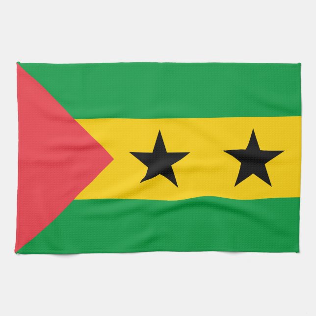 Sao Tome and Principe Flag Tea Towel (Horizontal)