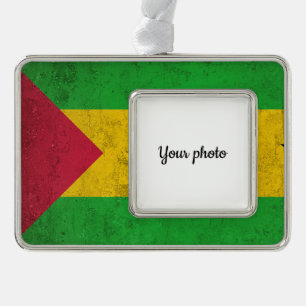 Sao Tome and Principe Silver Plated Framed Ornament