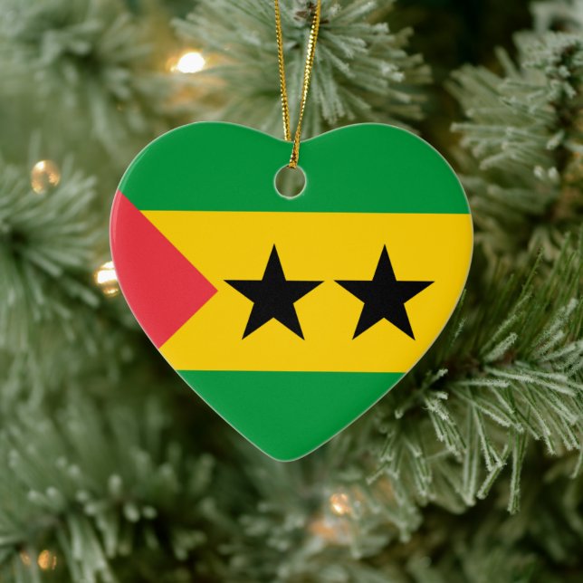 São Tomé e Príncipe flag Ceramic Tree Decoration (Tree)