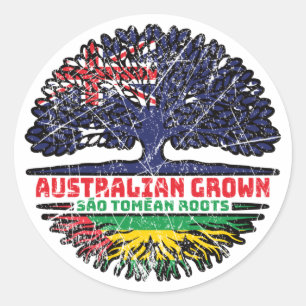 Sao Tome Principe Sao Tomean Australian Australia Classic Round Sticker