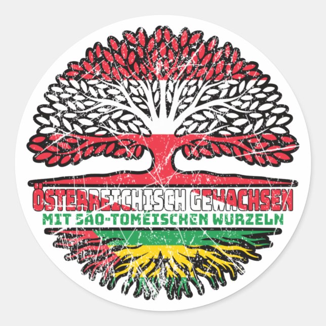 Sao Tome und Principe Sao Tomeisch Österreich Classic Round Sticker (Front)