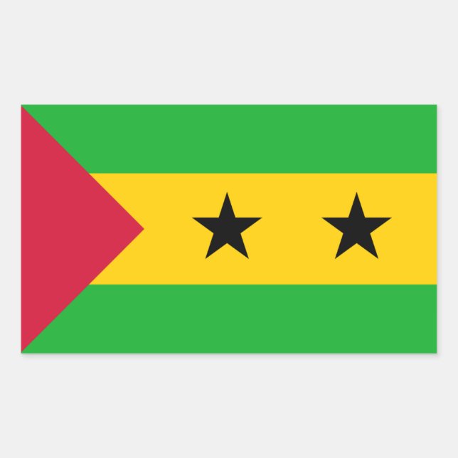 São Toméan Flag, Flag of São Tomé and Príncipe Rectangular Sticker (Front)