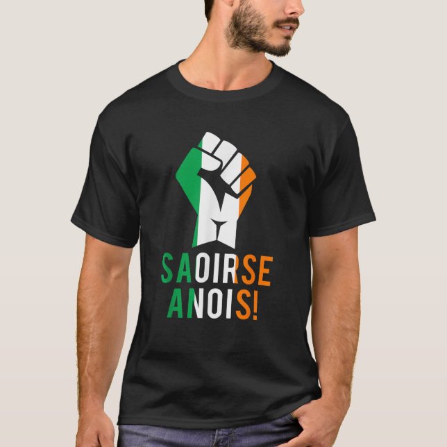 Saoirse Anois Irish Flag Freedom T Shirt (Front)