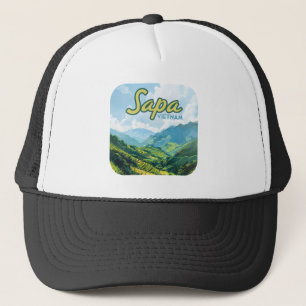 Sapa Vietnam Asia Rice Terraces Vintage Travel Trucker Hat