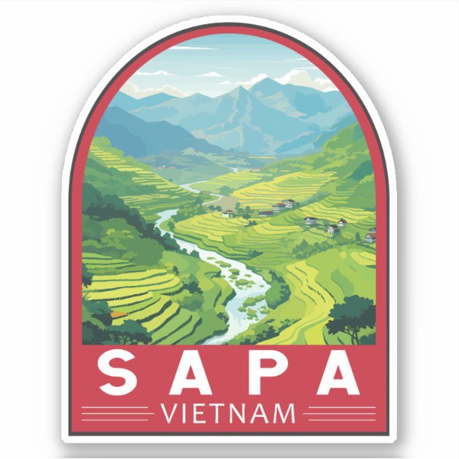 Sapa Vietnam Travel Art Vintage (Front)