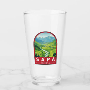 Sapa Vietnam Travel Art Vintage Glass