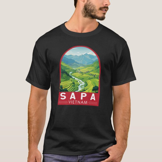 Sapa Vietnam Travel Art Vintage T-Shirt (Front)
