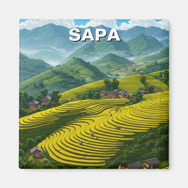 Sapa Vietnam Travel Magnet (Front)