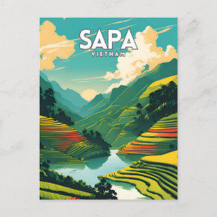 Sapa Vietnam Vintage Postcard