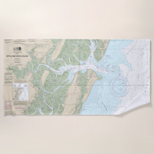 Sapelo and Doboy Sounds Nautical Chart 11510 Beach Towel