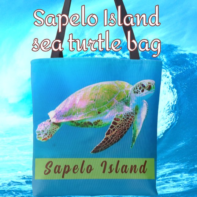 Sapelo Island Georgia Majestic Sea Turtle Tote Bag (Creator Uploaded)