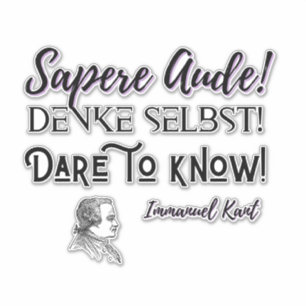 Sapere Aude Sticker Immanuel Kant Aufkleber