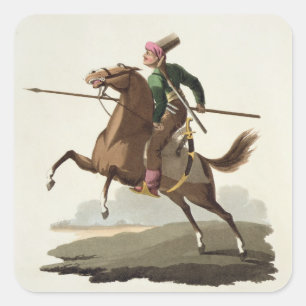 Saphir, from 'Costumes of the Various Nations', Vo Square Sticker