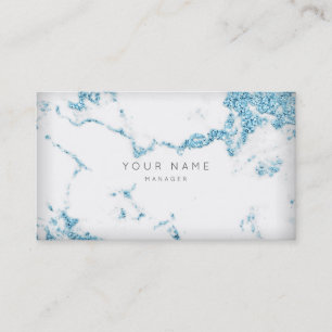 Saphire Blu White Gray Carrara Marble Appointment Card