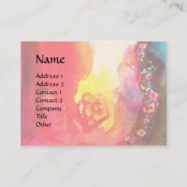 SAPHO , MUSIC AND POETRY, bright red yellow green Business Card (Front)