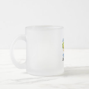 Sapore di Sole Mediterranean Lemon Watercolor Art Frosted Glass Coffee Mug