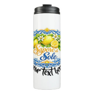 Sapore di Sole Mediterranean Lemon Watercolor Art Thermal Tumbler