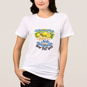Sapore di Sole  Mediterranean Lemon Watercolor Art Tri-Blend Shirt