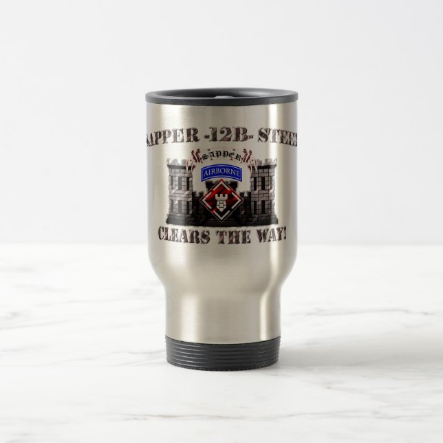 Sapper 12B Steel 20th En Bde Airborne Travel Mug (Center)