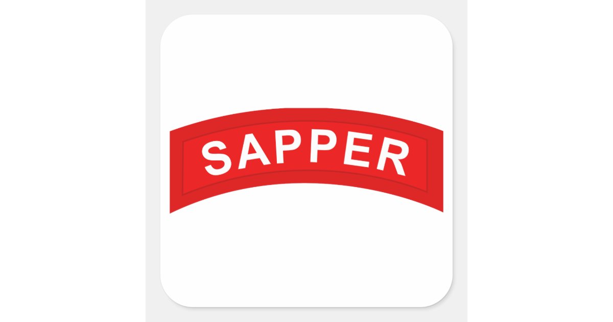 SAPPER Tab Square Sticker | Zazzle.co.uk