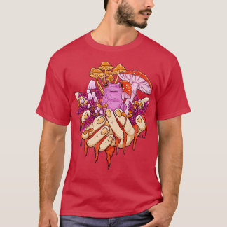 Sapphic Toadstool Frog Handful Mushroom  T-Shirt