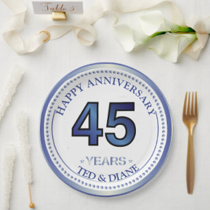 Sapphire 45th Anniversary Paper Plate