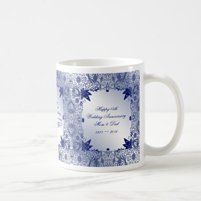 Sapphire 45th Wedding Anniversary Coffee Mug (Right)