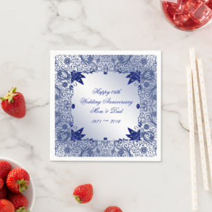 Sapphire 45th Wedding Anniversary Paper Napkins