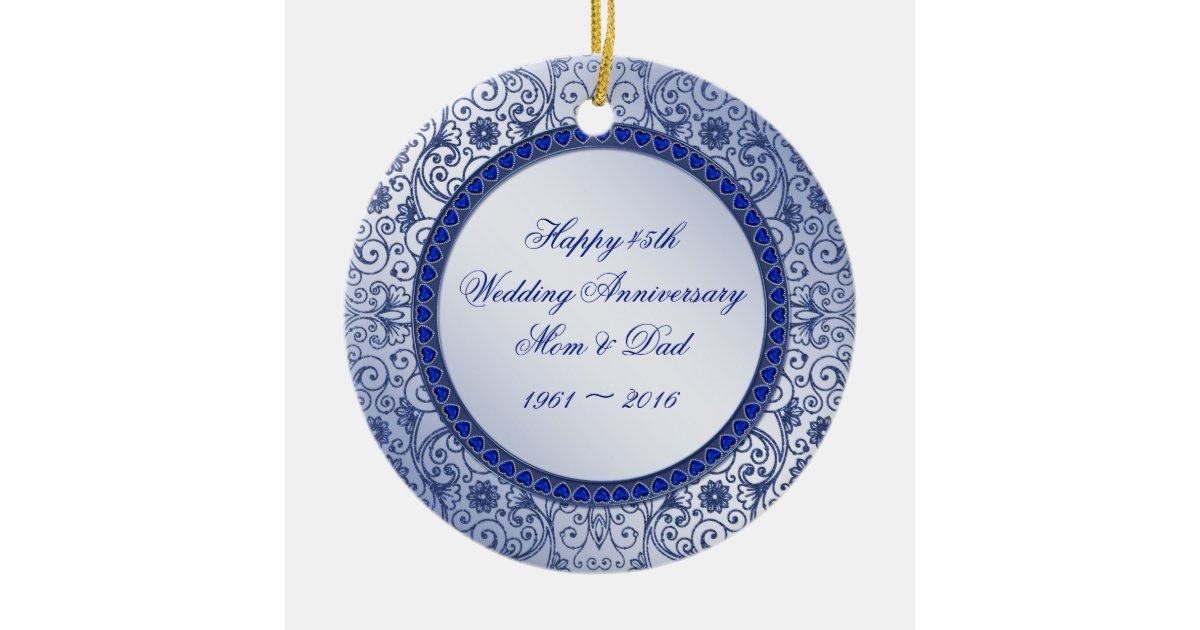 Sapphire 45th Wedding Anniversary Round Ornament Zazzle