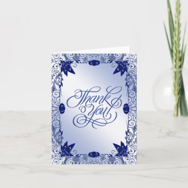 Sapphire 45th Wedding Anniversary Thank You Card (Front)