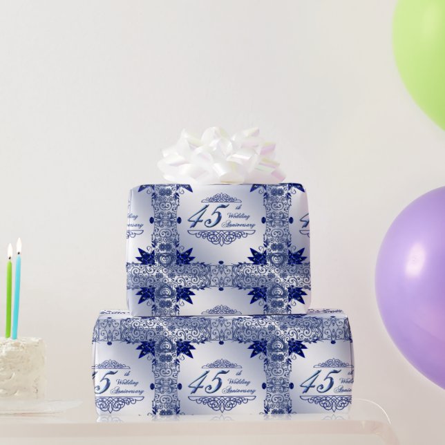 Sapphire 45th Wedding Anniversary Wrapper Paper (Party Gifts)