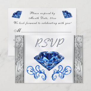 Sapphire 65th Wedding Anniversary RSVP Cards