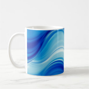 Sapphire Abstract Wave Glow Art Coffee Mug