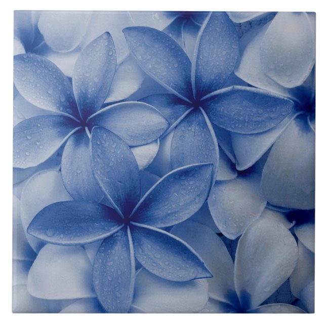 Sapphire and Azure Flowers  Tile (Front)