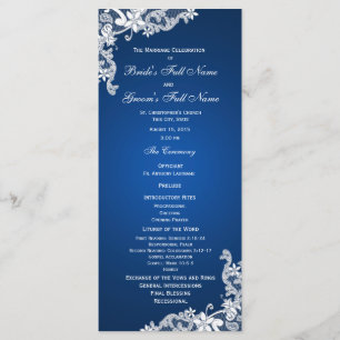 Sapphire and Floral Wedding Program Programme