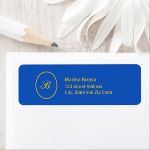 Sapphire and Gold Return Address Label
