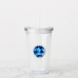 Sapphire and Pearls Acrylic Tumbler