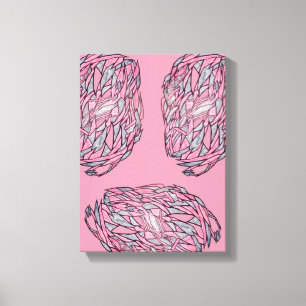 Sapphire and Ruby Abstract Sea Creatures Canvas Print