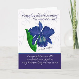 Sapphire Anniversary Card - 45th Anniversary Card