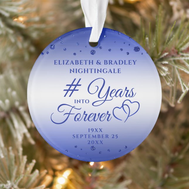 Sapphire Anniversary YEARS INTO FOREVER Photo Ornament (Tree)