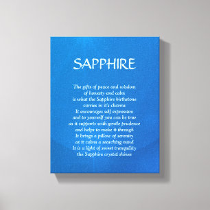 Sapphire birthstone - September poem art canvas