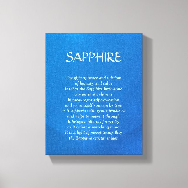 Sapphire birthstone - September poem art canvas (Front)