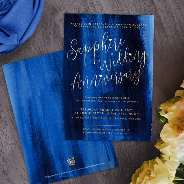 Sapphire blue abstract 45th wedding anniversary (Creator Uploaded)