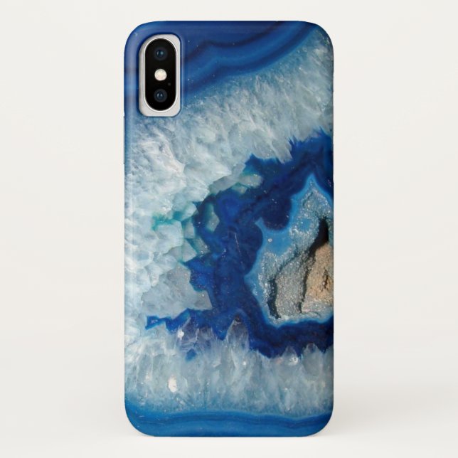 Sapphire Blue Agate Geode Case-Mate iPhone Case (Back)